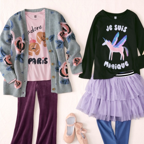 BNWT Tea Collection Je Suis Magique Graphic Tee Girls Size 12 - Picture 2 of 5